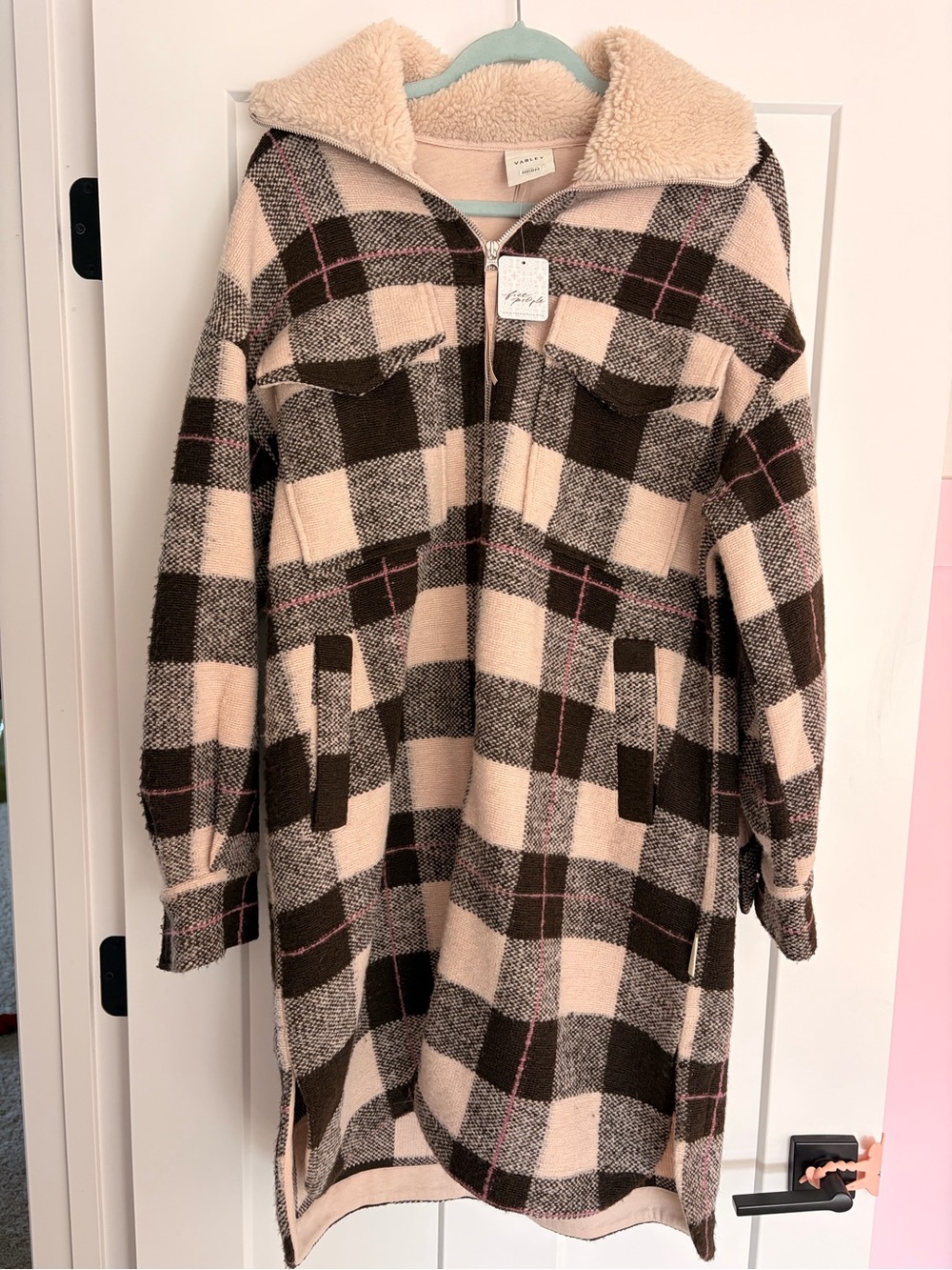 NWT • Varley • Harlow Jacket • Checkered Knit Fleece •  Medium